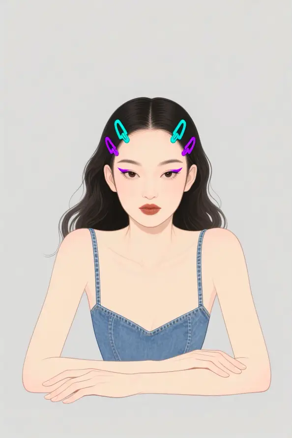 4k女性壁纸 - 插画 - 时尚 - 红唇「哲风壁纸」