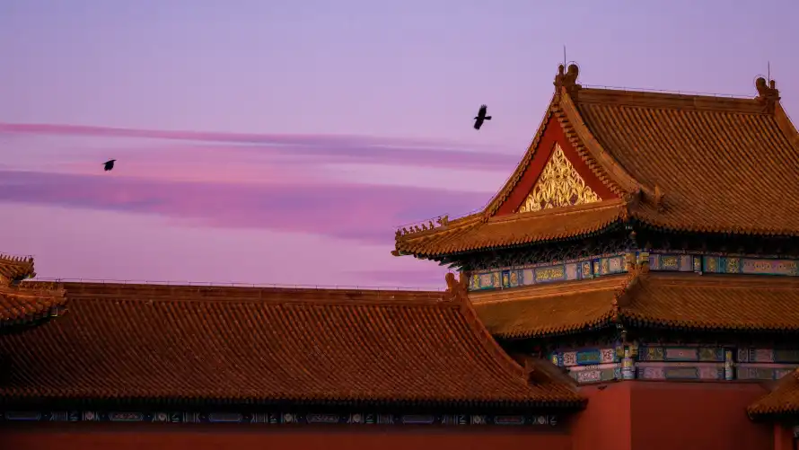 4k故宫壁纸 - 晚霞 - 红墙 - 风景「哲风壁纸」