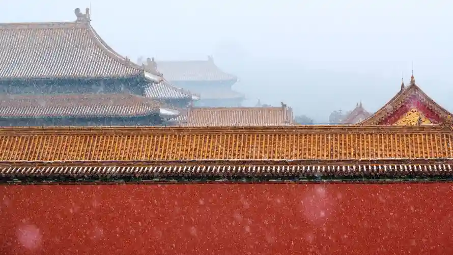 4k冬日壁纸 - 宫墙 - 故宫 - 红墙「哲风壁纸」