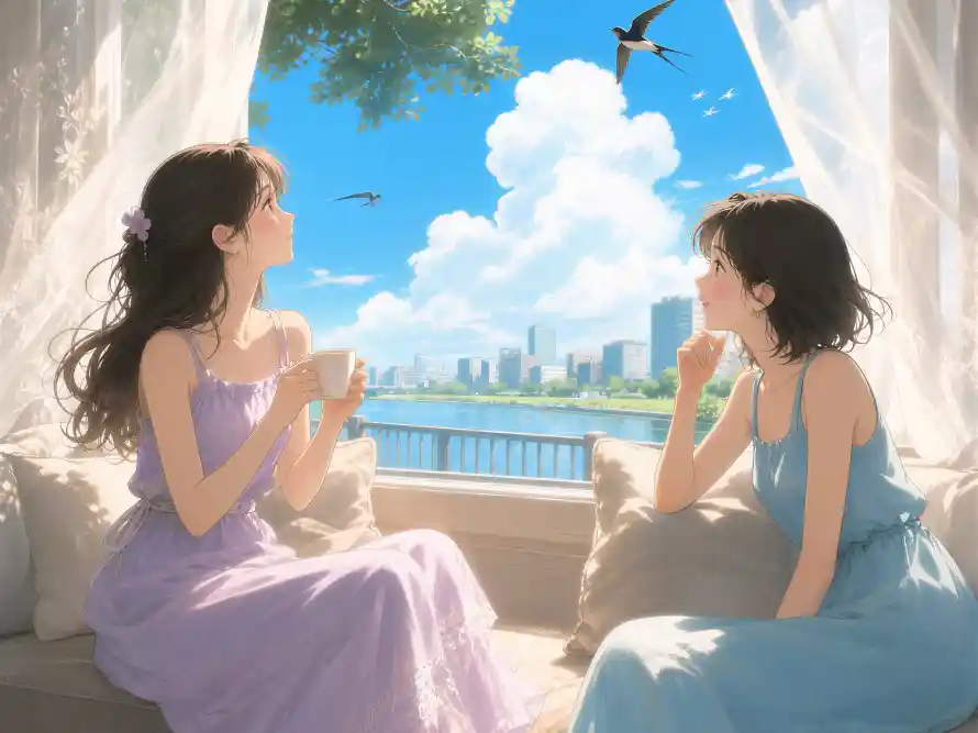 4k动漫壁纸 - 夏日 - 女孩 - 抱枕「哲风壁纸」