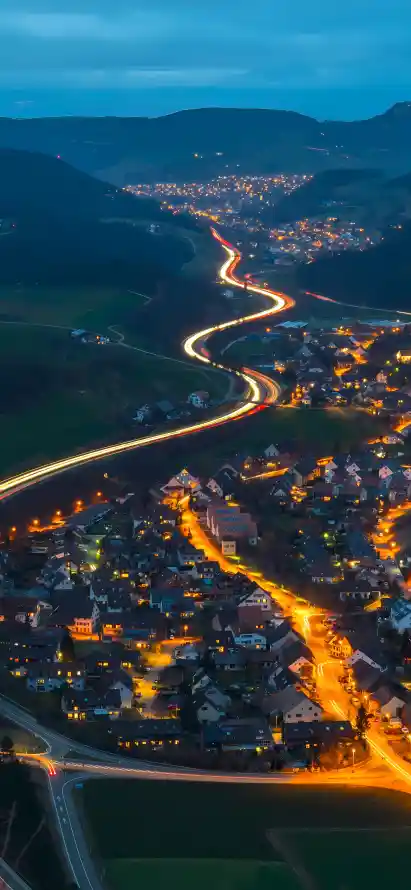 4k公路壁纸 - 城市 - 城镇 - 夜景「哲风壁纸」