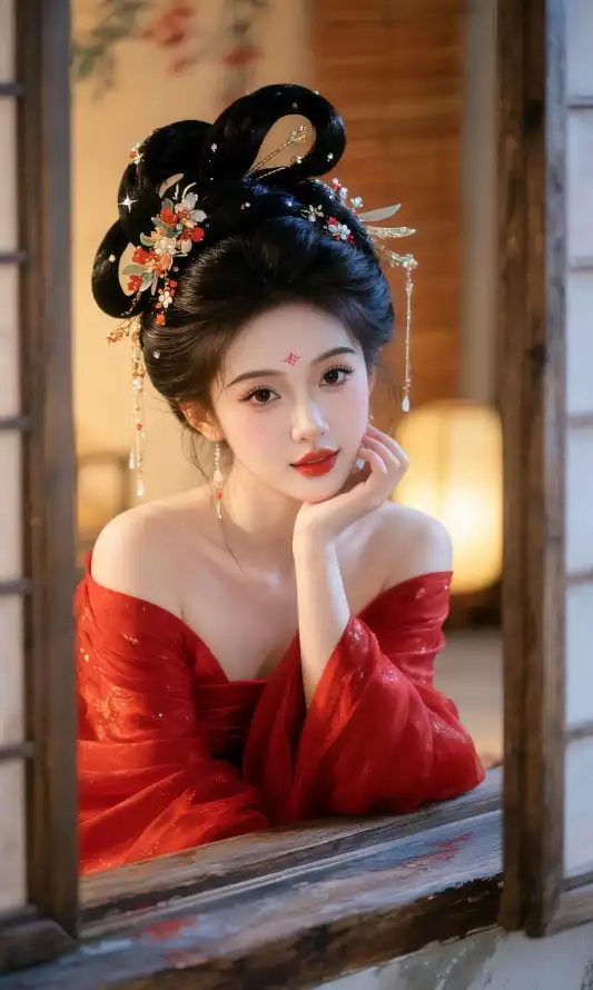 4k好看壁纸 - 托腮 - 汉服 - 温婉「哲风壁纸」