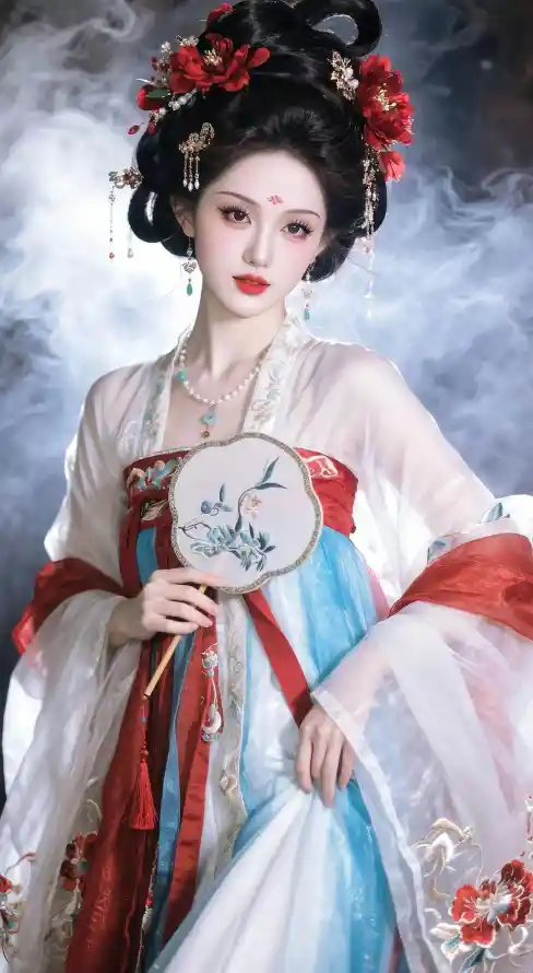 4k团扇壁纸 - 好看 - 汉服 - 盘发「哲风壁纸」