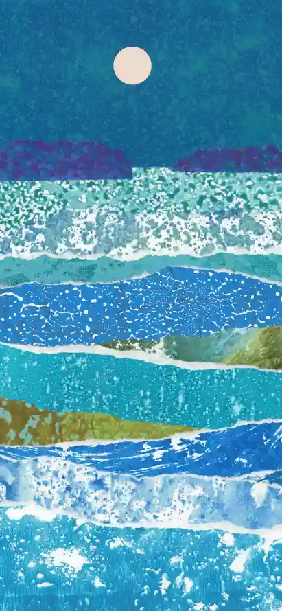 4k插画壁纸 - 月亮 - 月夜 - 治愈「哲风壁纸」