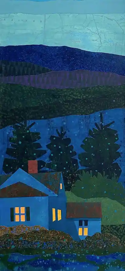 4k乡村壁纸 - 夜晚 - 小屋 - 山川「哲风壁纸」