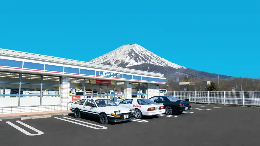 5k晴天壁纸-蓝天 - 雪山-停车场「哲风壁纸」