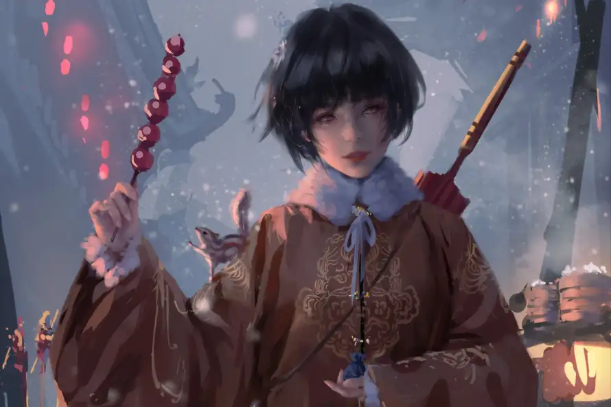 2k佩剑壁纸-国风 - 小绿-插画「哲风壁纸」