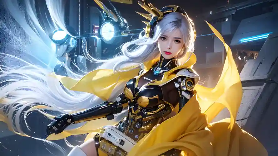4k冷光壁纸-少女 - 机甲-科幻「哲风壁纸」