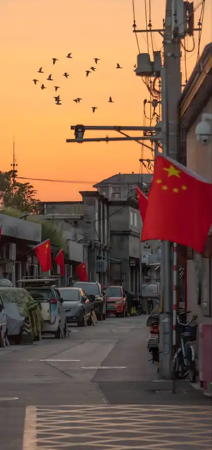 4k国旗壁纸 - 民居 - 街景 - 街道「哲风壁纸」