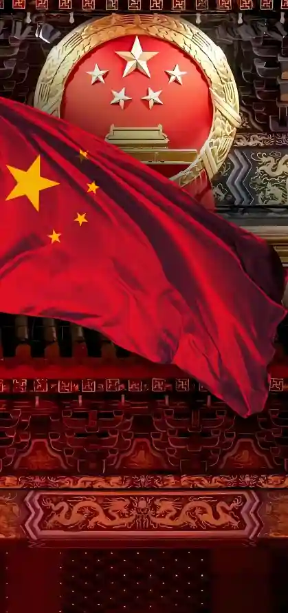 4k国徽壁纸 - 庄重 - 爱国 - 红底「哲风壁纸」