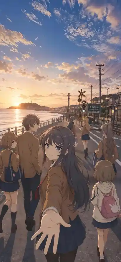 4k伸手壁纸 - 夕阳 - 情侣 - 晚霞「哲风壁纸」