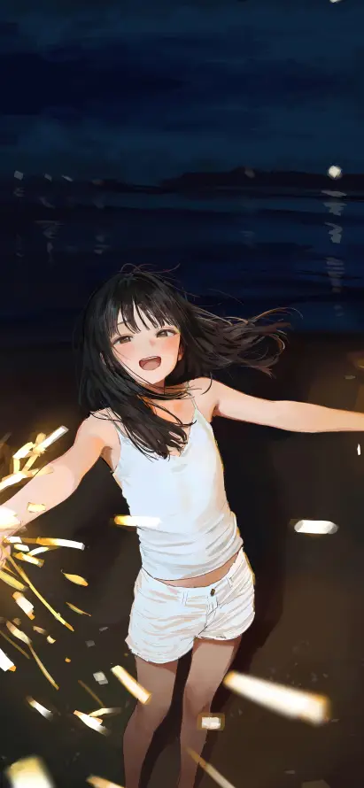 4k夜晚壁纸 - 夜空 - 治愈 - 海边「哲风壁纸」