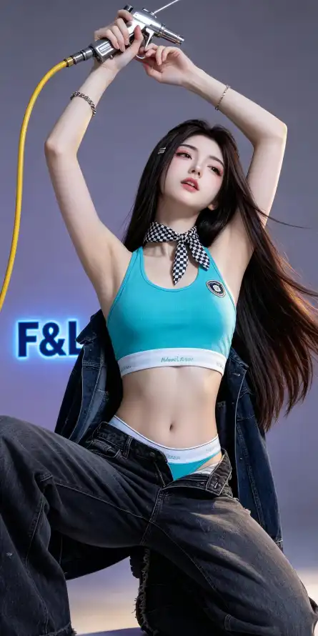 4k好看壁纸 - 露腰 - 健身风 - 黑长直「哲风壁纸」