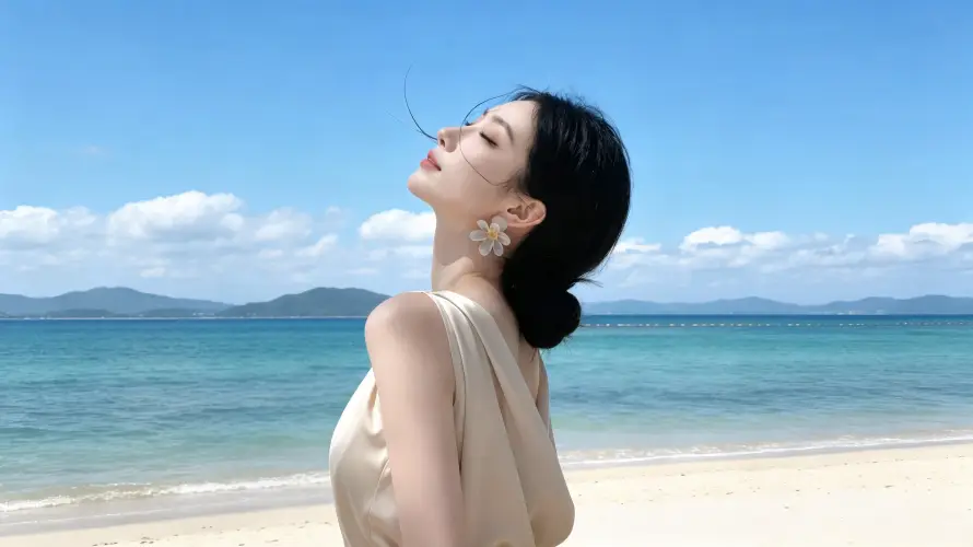 3k侧脸壁纸-大海 - 好看-度假「哲风壁纸」