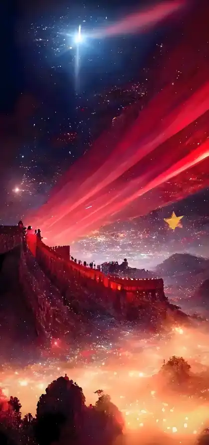 4k夜景壁纸 - 山峦 - 山河 - 插画「哲风壁纸」