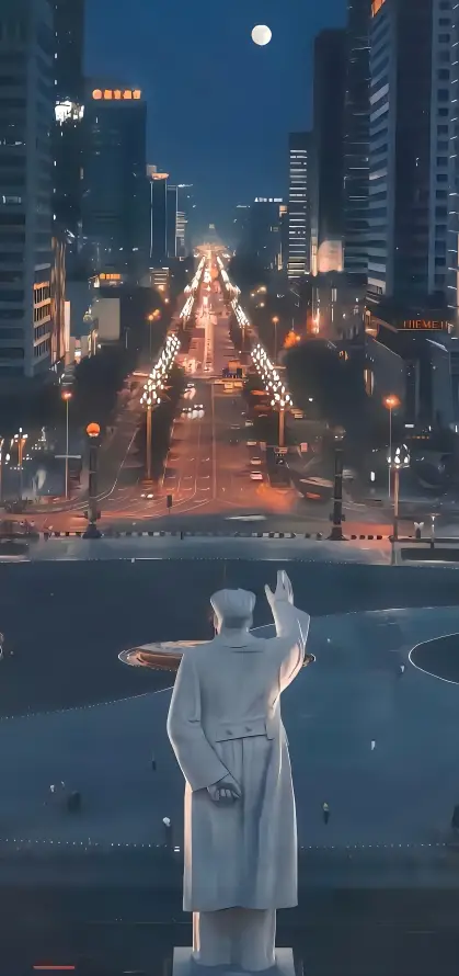 4k圆月壁纸 - 夜空 - 插画 - 灯火「哲风壁纸」