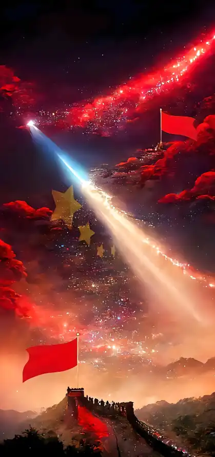 4k光束壁纸 - 山脉 - 星光 - 红旗「哲风壁纸」