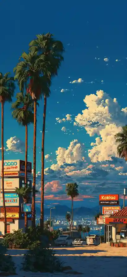 4k夏日壁纸 - 晴空 - 暖光 - 海岸「哲风壁纸」