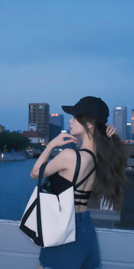 4k傍晚壁纸 - 好看 - 美女 - 背影「哲风壁纸」