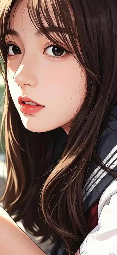 4k人像壁纸 - 侧脸 - 厚涂 - 女生「哲风壁纸」