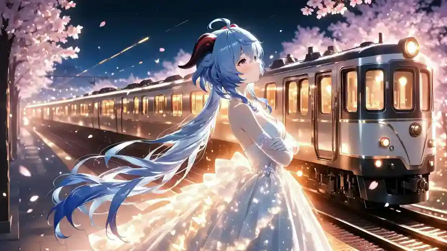 4k列车壁纸 - 原神 - 夜晚 - 夜空「哲风壁纸」