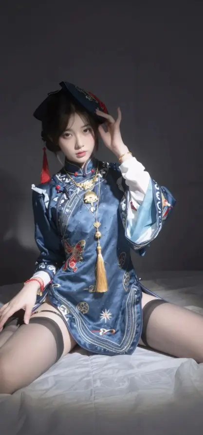 4k刺绣壁纸 - 国风 - 坐姿 - 流苏「哲风壁纸」