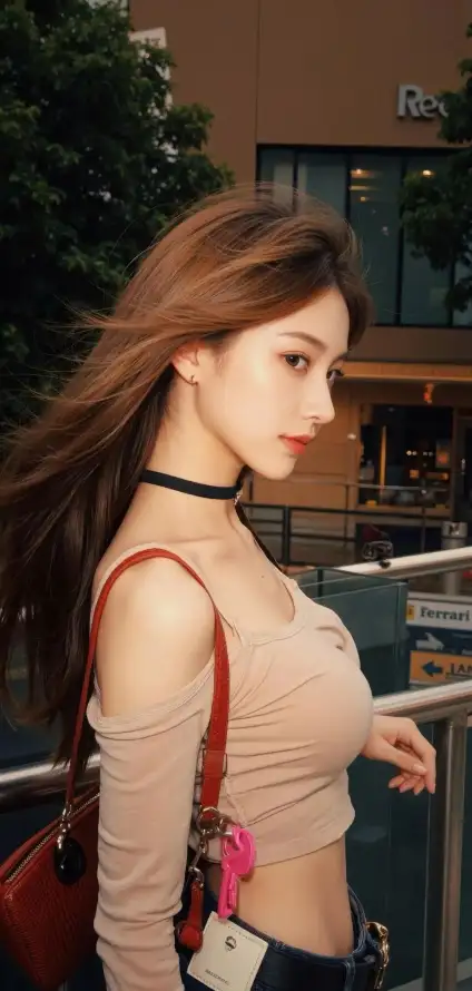 4k侧颜壁纸 - 棕发 - 美女 - 街拍「哲风壁纸」