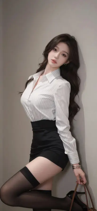 4k性感壁纸 - 美女 - 黑丝 - 白衬衫「哲风壁纸」