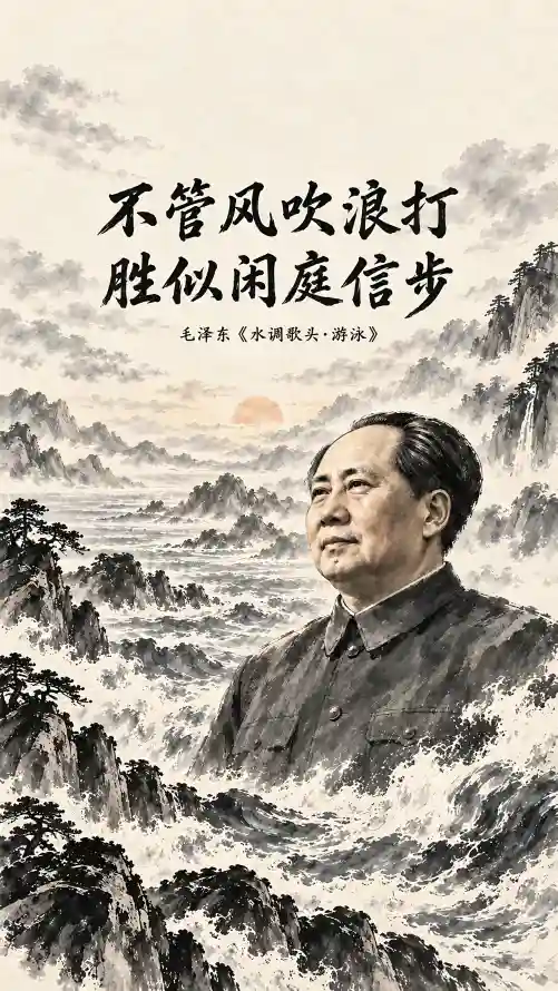 4k中式壁纸 - 书法 - 云海 - 伟人「哲风壁纸」