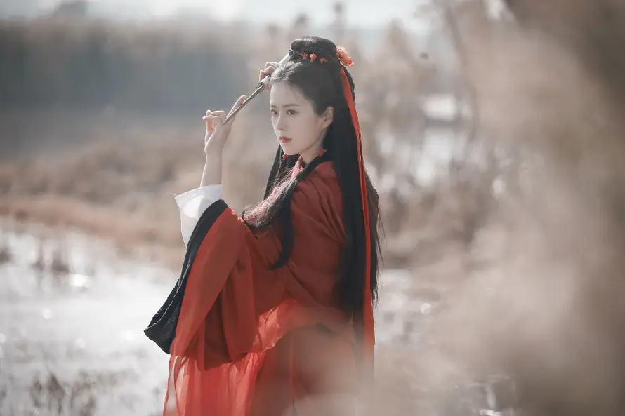 4k发带壁纸 - 古装 - 古风 - 女子「哲风壁纸」