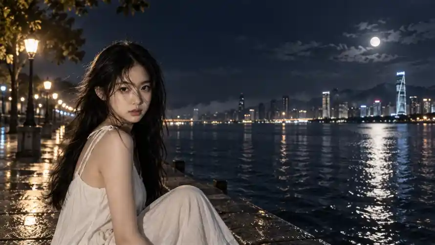 4k月夜壁纸 - 路灯 - 长发 - 林一一「哲风壁纸」 4k月夜壁纸 - 路灯 - 长发 - 林一一「哲风壁纸」
