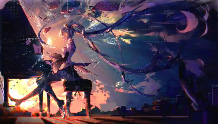 3k夜景壁纸-插画 - 星空-暖光「哲风壁纸」