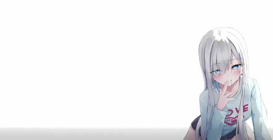 4k卫衣壁纸-害羞 - 少女-插画「哲风壁纸」