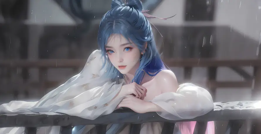 8k凭栏壁纸-古风 - 少女-插画「哲风壁纸」
