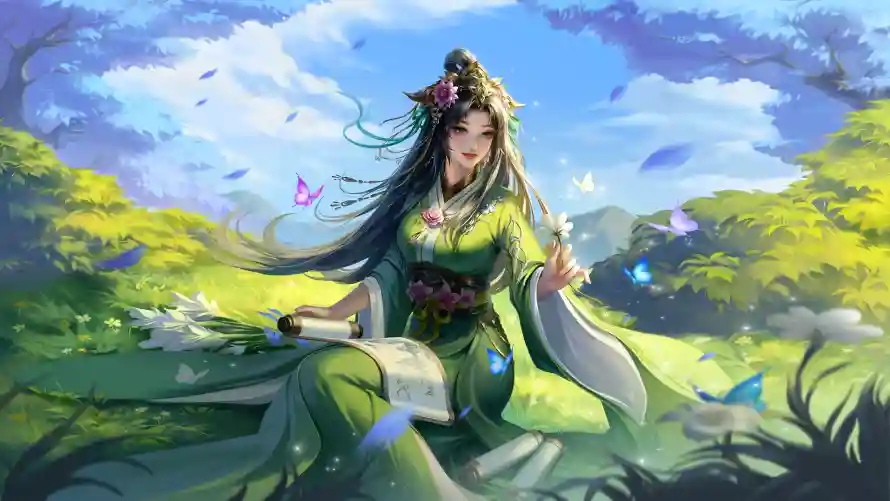 4k书卷壁纸 - 古装 - 汉服 - 绿衣「哲风壁纸」 4k书卷壁纸 - 古装 - 汉服 - 绿衣「哲风壁纸」