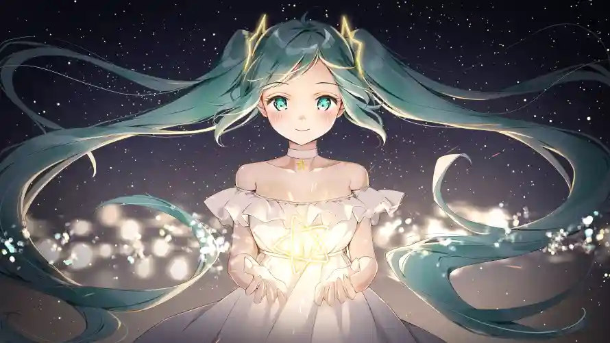 8k光斑壁纸-发光 - 少女-星空「哲风壁纸」