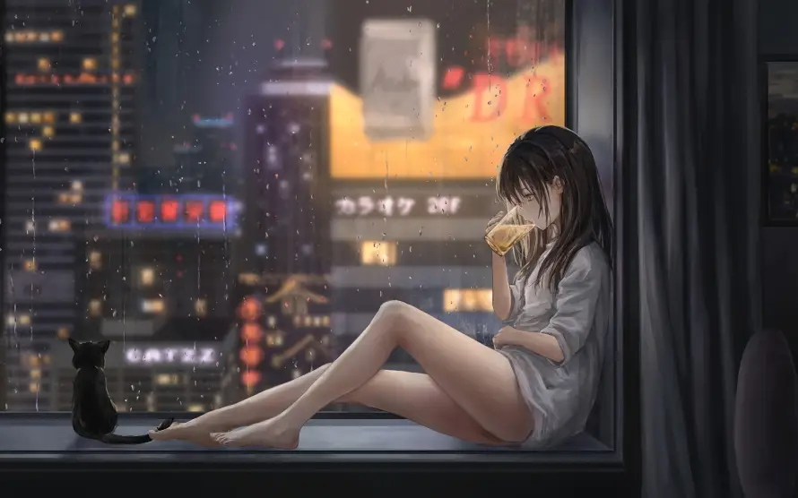 3k少女壁纸-腿 - 慵懒-日系「哲风壁纸」