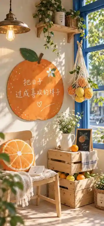 4k原木壁纸 - 抱枕 - 木箱 - 橘子「哲风壁纸」
