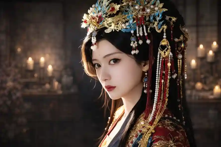 3k侧颜壁纸-古风 - 女帝-汉服「哲风壁纸」