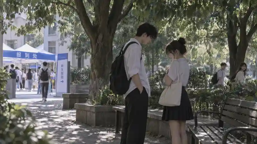 4k夏日壁纸-学生 - 对视-情侣「哲风壁纸」