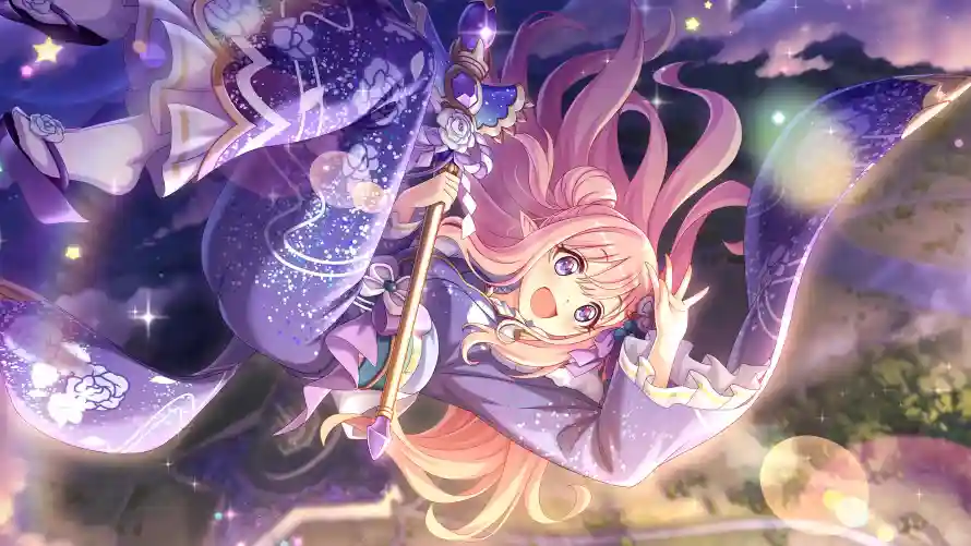 4k圆月壁纸-夜空 - 星光-法杖「哲风壁纸」