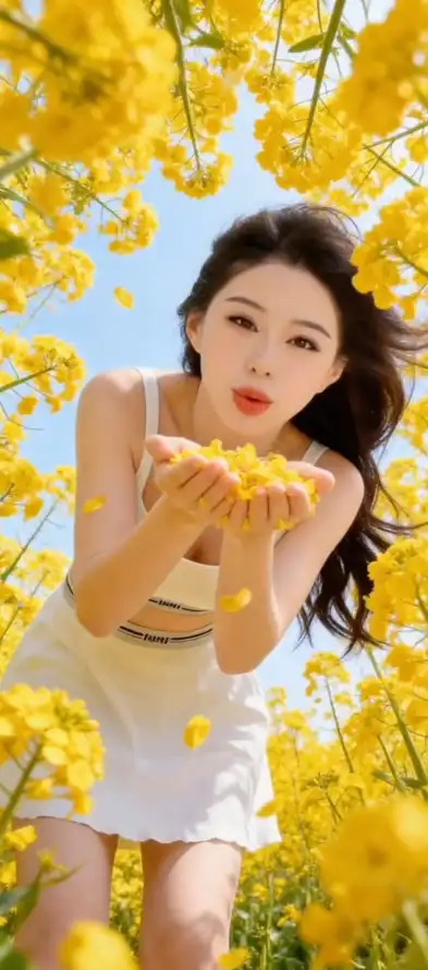 4k人像壁纸 - 户外 - 捧花 - 春日「哲风壁纸」