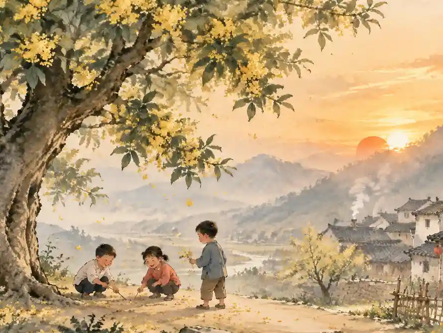 4k乡村壁纸 - 夕阳 - 孩童 - 桂花「哲风壁纸」 4k乡村壁纸 - 夕阳 - 孩童 - 桂花「哲风壁纸」