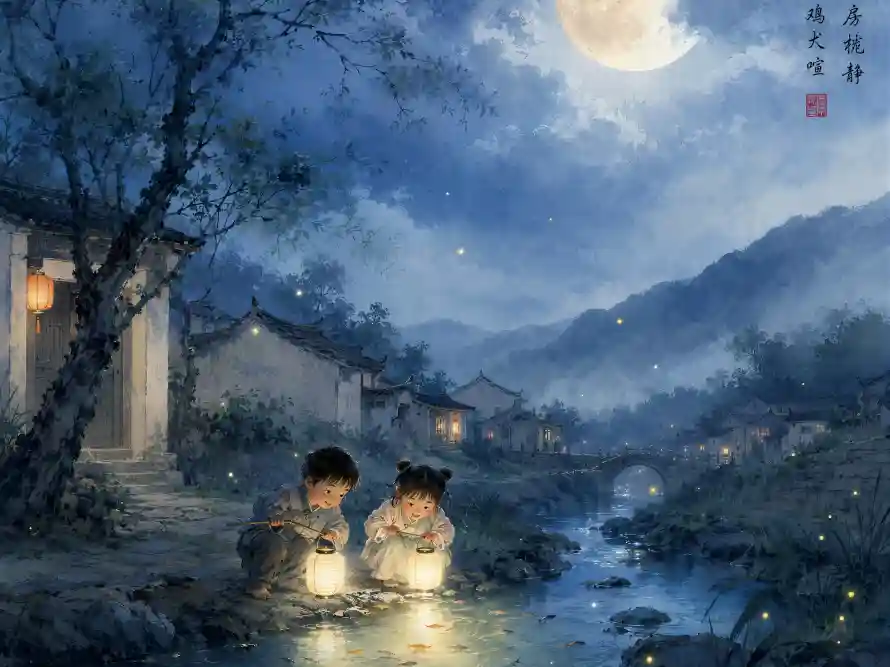 4k乡村壁纸 - 夜景 - 孩童 - 提灯「哲风壁纸」 4k乡村壁纸 - 夜景 - 孩童 - 提灯「哲风壁纸」
