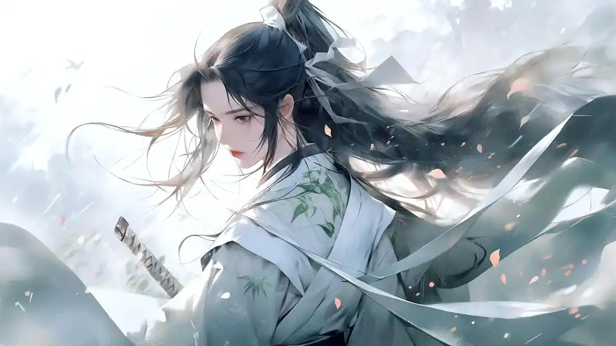 4k古风壁纸-国风 - 山雾-持剑「哲风壁纸」