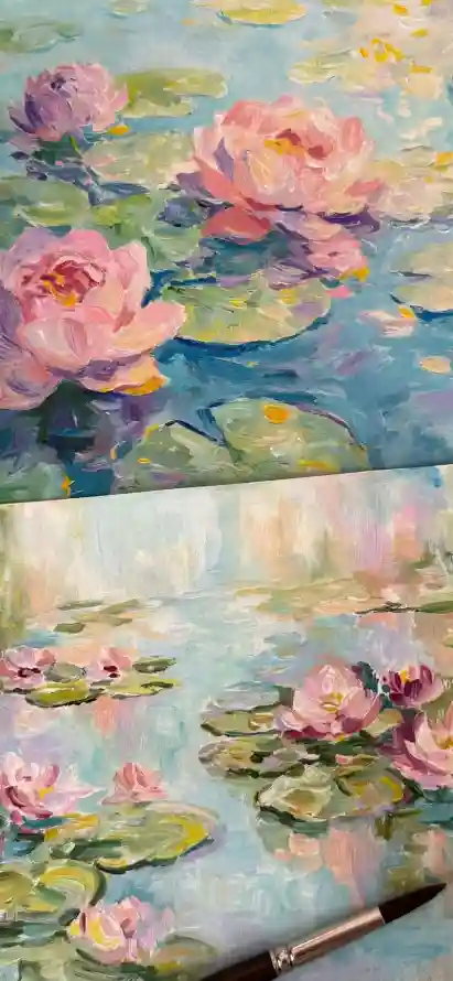 4k手绘壁纸 - 水景 - 水面 - 池塘「哲风壁纸」
