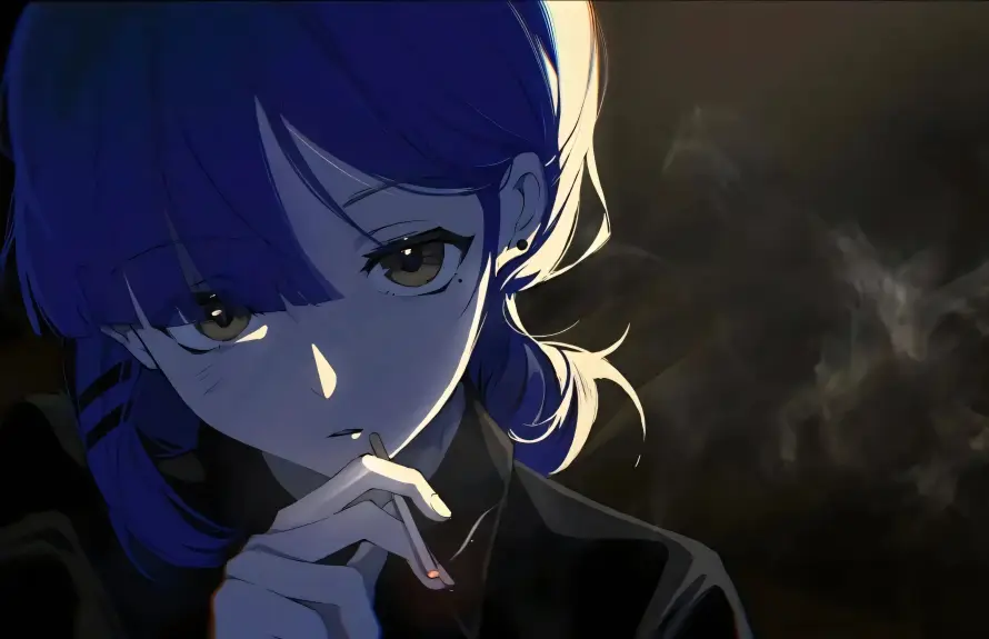 3k侧脸壁纸-少女 - 托腮-短发「哲风壁纸」