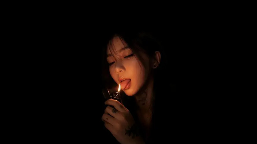 4k人像壁纸-侧脸 - 性感-暖光「哲风壁纸」