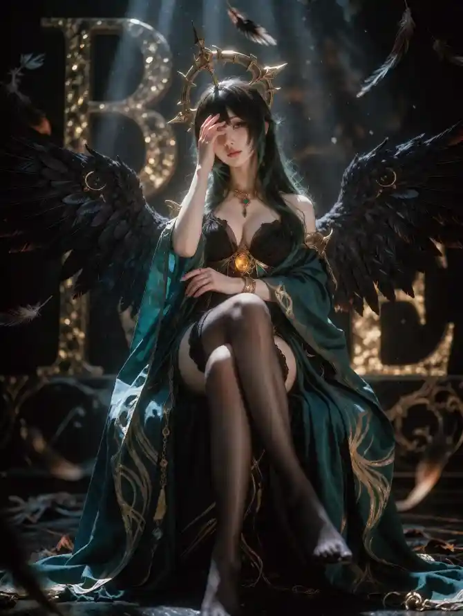 4k光环壁纸 - 冷艳 - 天使 - 女神「哲风壁纸」