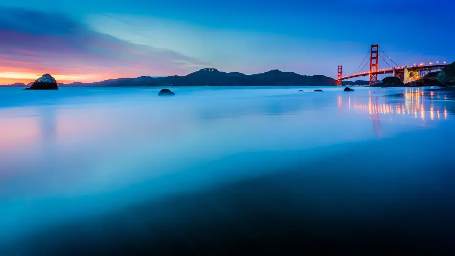 2k海岸壁纸-海湾 - 海面-礁石「哲风壁纸」